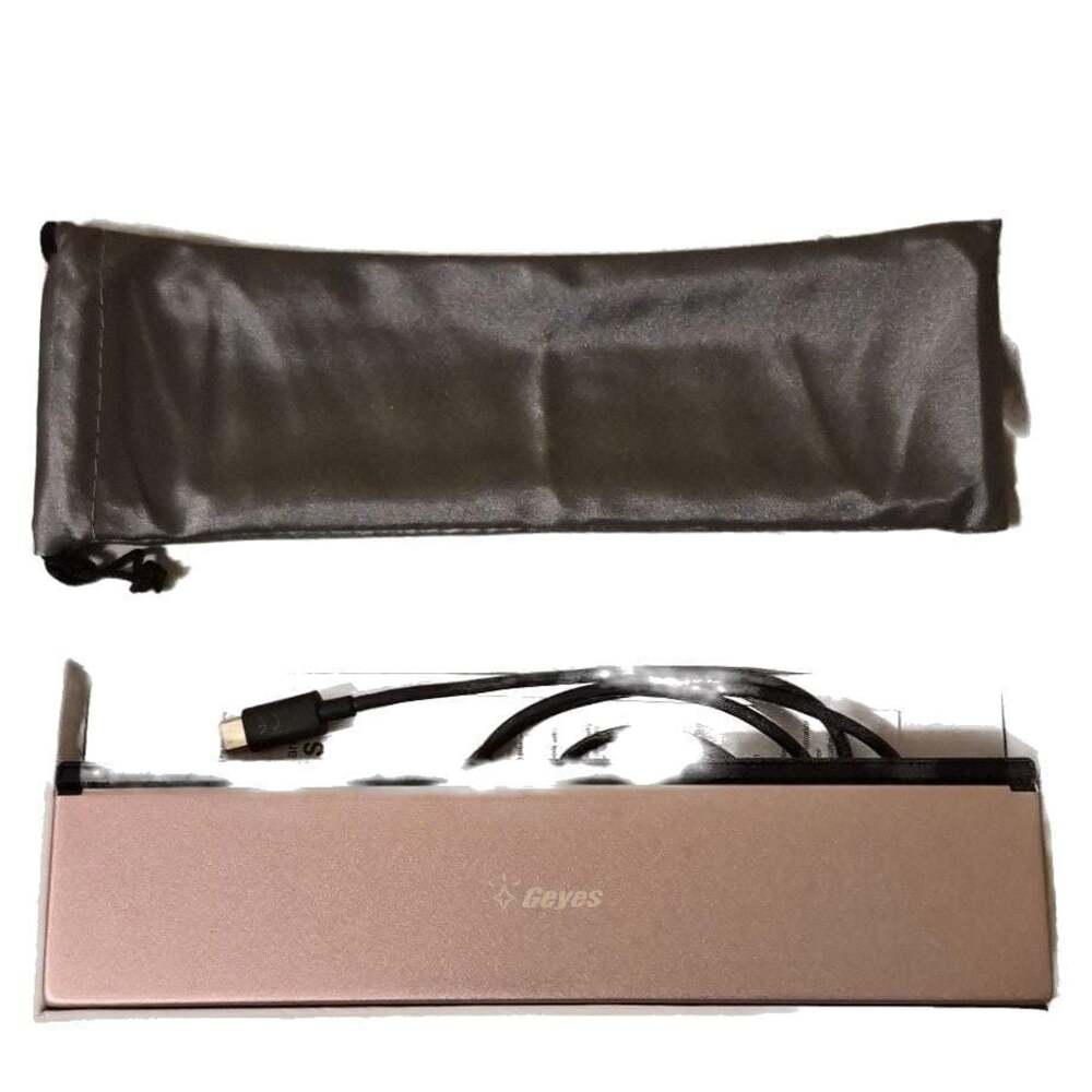 Geyes Rose Gold Folding Bluetooth Keyboard with Charging Cable and Carry Pouch